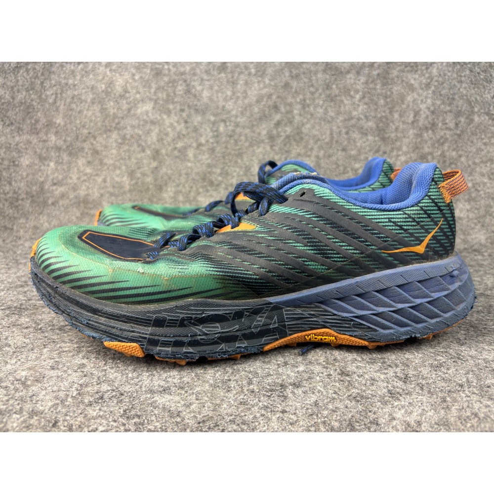 Hoka One One Speedgoat 4 Running Shoes Mens 11 Green Blue Trail Sneakers